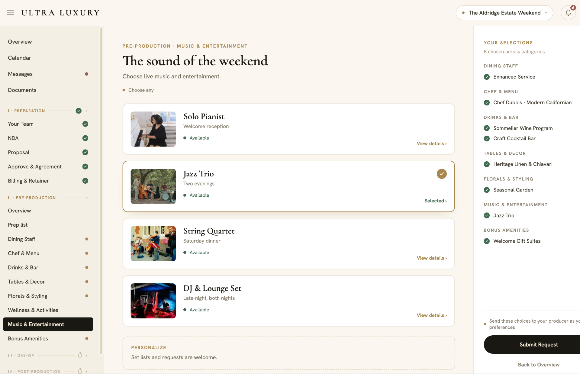 Personalize music & entertainment